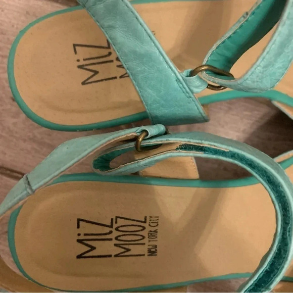 Miz Mooz Cookie Ankle Heeled Platform Leather Sandals 8 - Picture 10 of 11